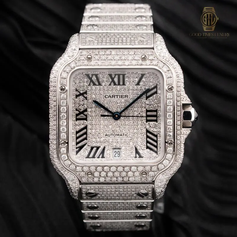 Cartier Santos Large Natural Diamonds WSSA0018