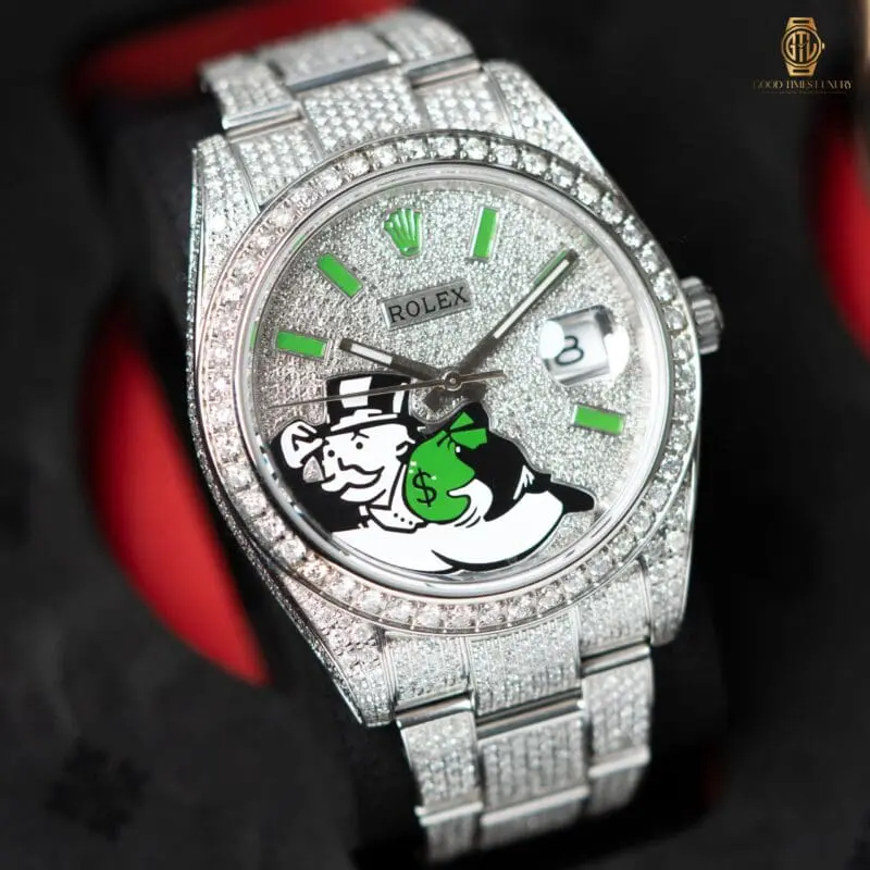 2021 Rolex Datejust 41mm Custom Diamonds Monopoly Dial Ref.126300