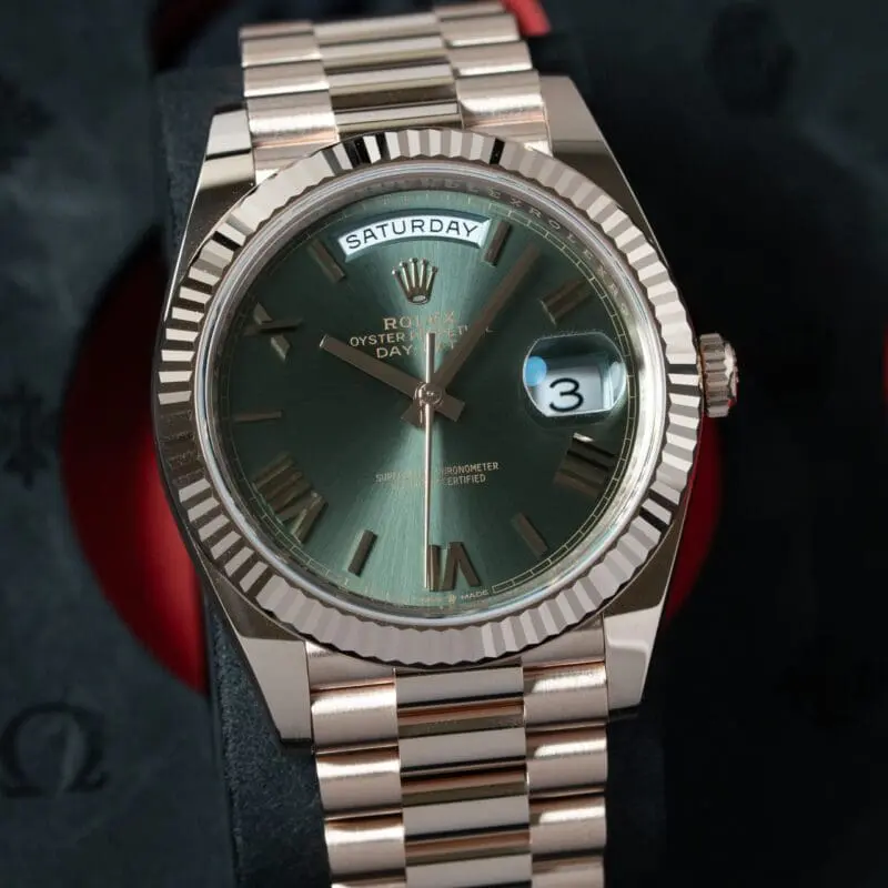 2025 Rolex Day-Date 40mm EveRose Gold Olive Dial Ref.228235