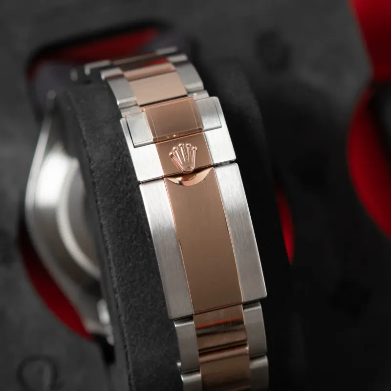 Back of Rolex Yacht-Master bracelet showing Oyster links and clasp details