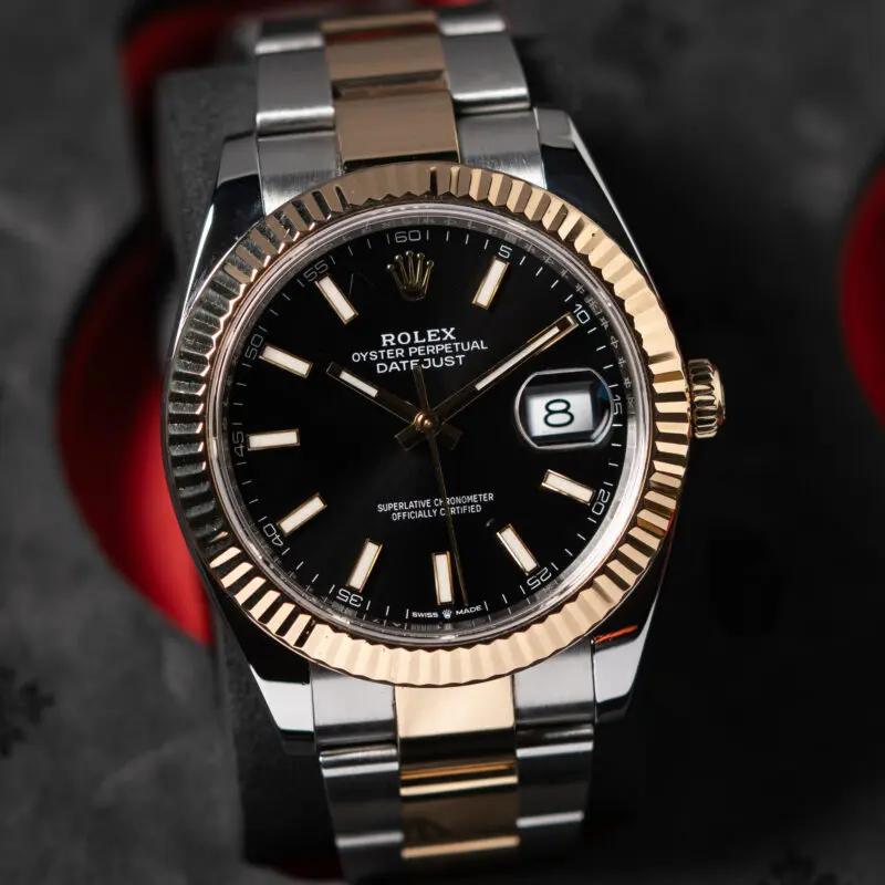 Rolex Datejust 41mm Two Tone Black Dial Oyster Bracelet Reference 126333