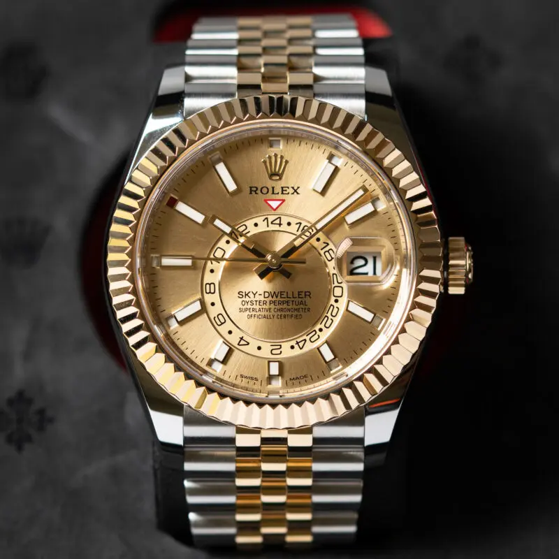 Rolex Sky-Dweller Champagne Gold Dial, Jubilee Bracelet Reference 326933