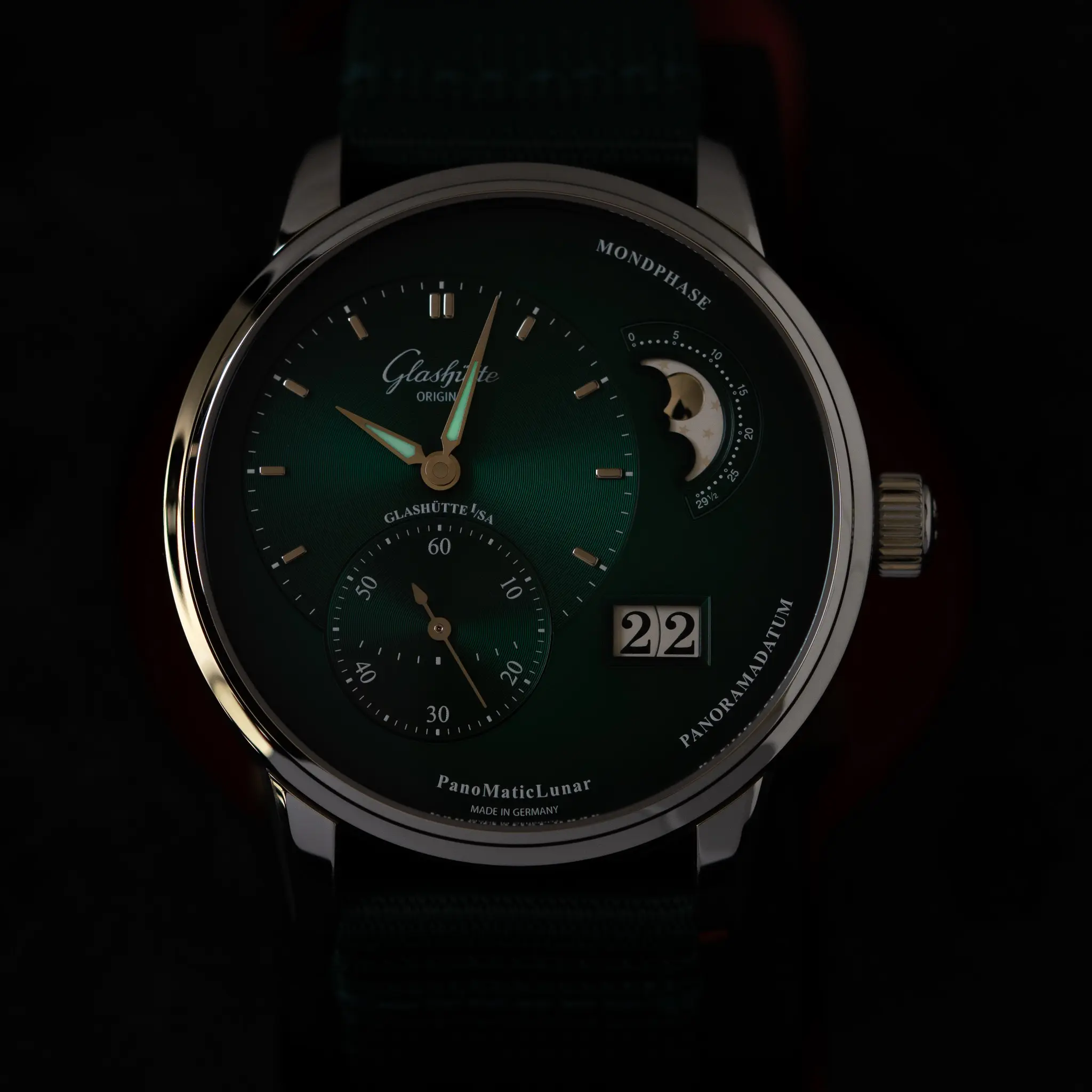 2021 Glashutte Panomatic Lunar Green Dial, Ref. 1–90–02–13–32-62 2 2021 Glashutte Panomatic Lunar Green Dial, Ref. 1–90–02–13–32-62 - Image 2