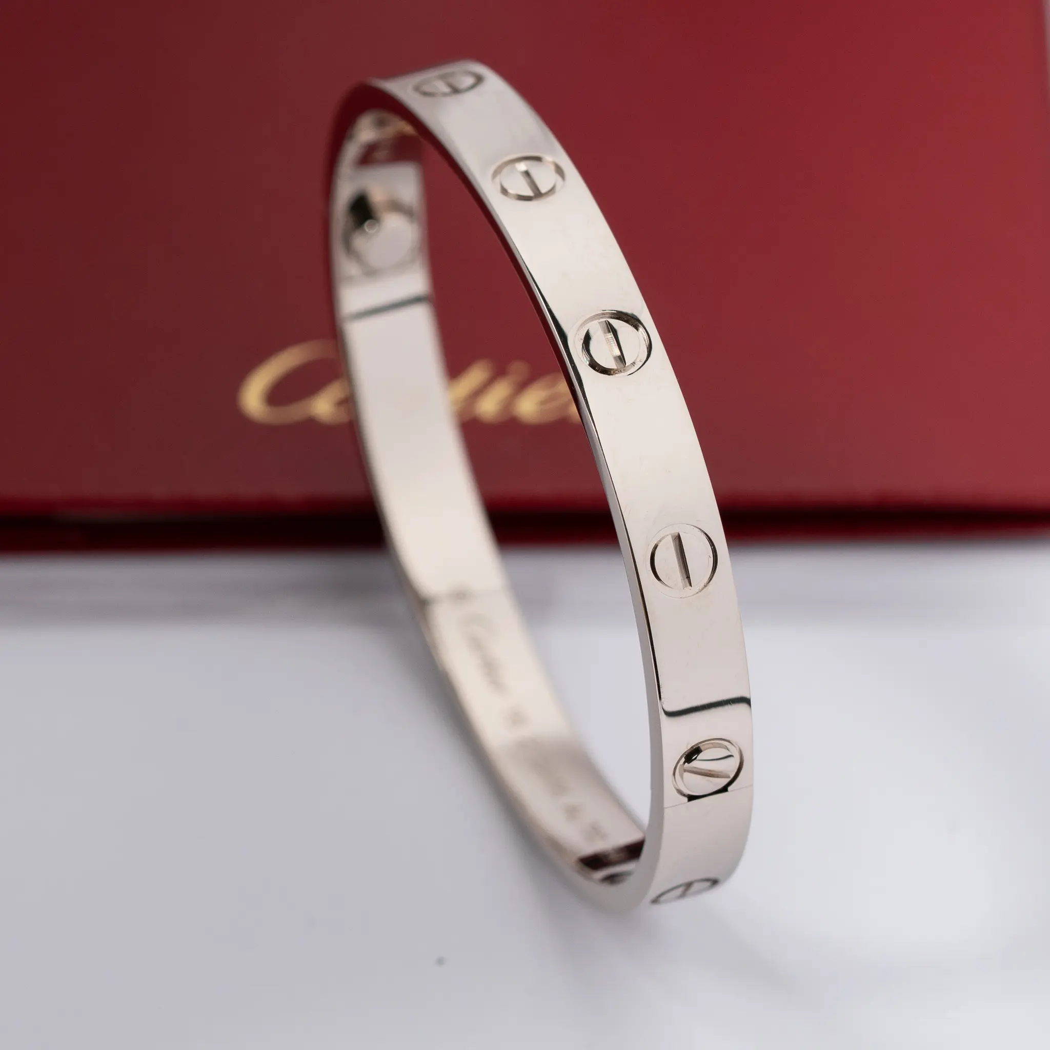 2024 Cartier Love Bracelet White Gold Classic Model Size 16cm 4 2024 Cartier Love Bracelet White Gold Classic Model Size 16cm - Image 4