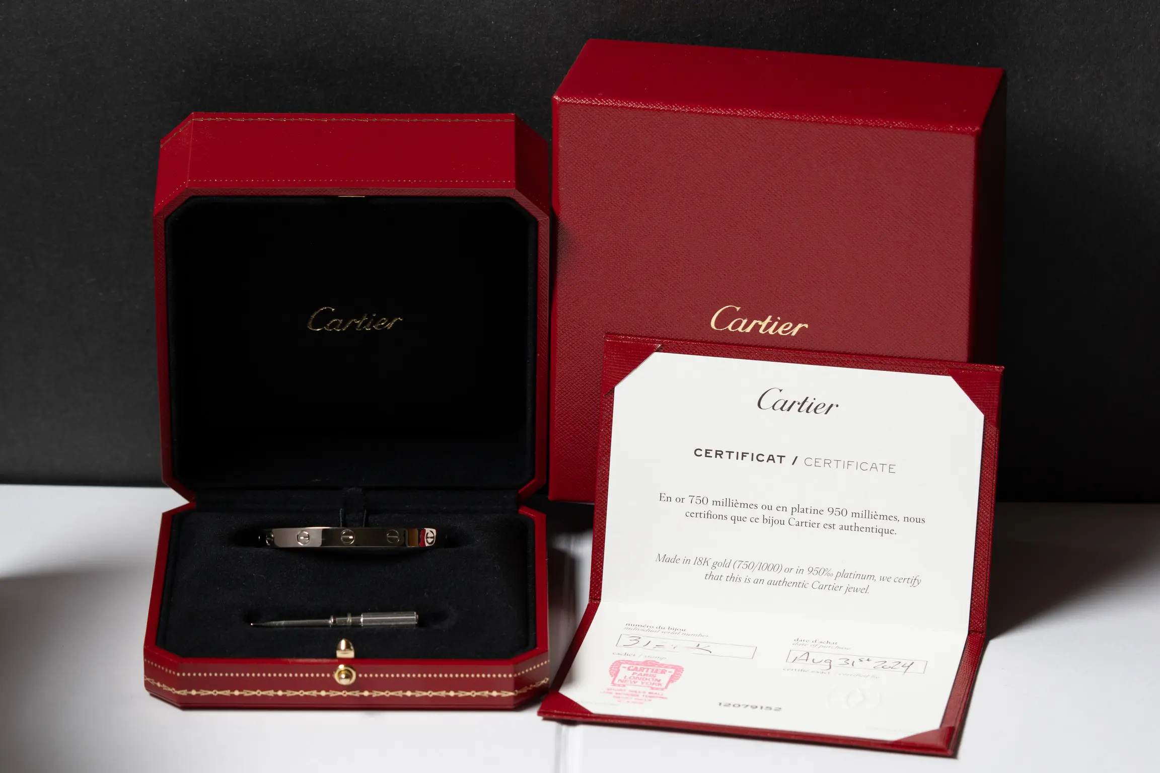 2024 Cartier Love Bracelet White Gold Classic Model Size 16cm 7 2024 Cartier Love Bracelet White Gold Classic Model Size 16cm - Image 7