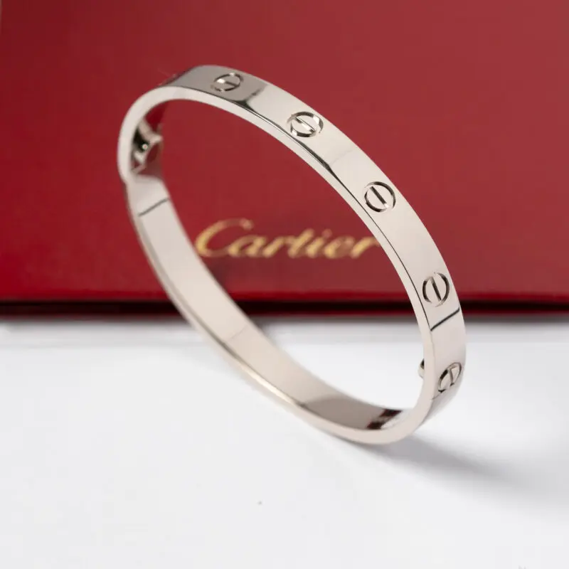 2024 Cartier Love Bracelet White Gold Classic Model Size 16cm