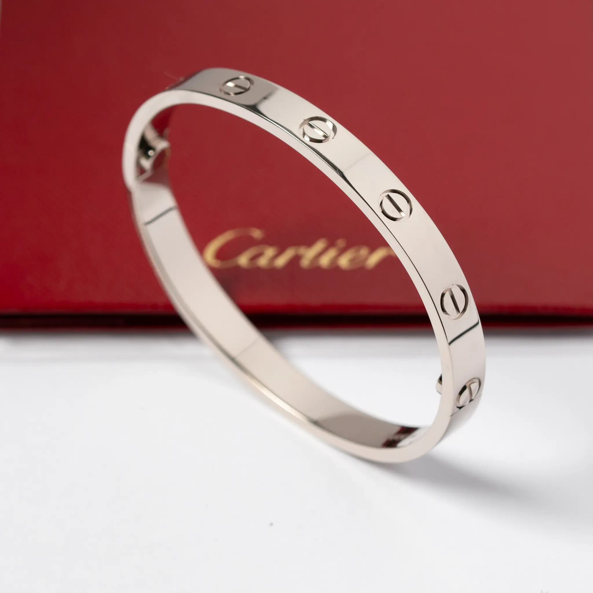 2024 Cartier Love Bracelet White Gold Classic Model Size 16cm 1 2024 Cartier Love Bracelet White Gold Classic Model Size 16cm