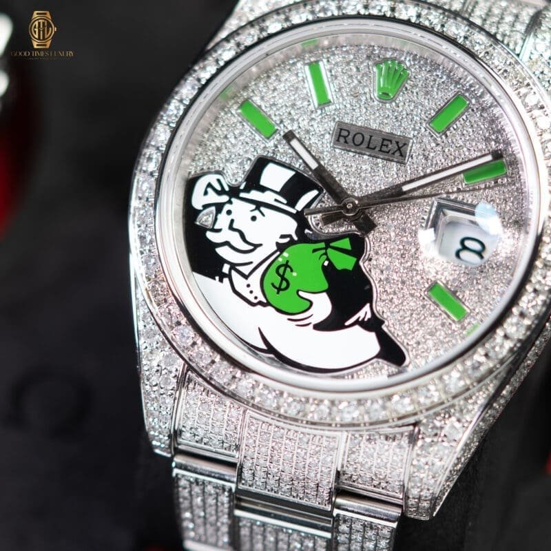 2021 Rolex Datejust 41mm Custom Diamonds Monopoly Dial Ref.126300, photo 2 of 12