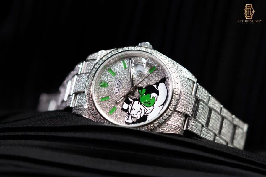 2021 Rolex Datejust 41mm Custom Diamonds Monopoly Dial Ref.126300, photo 3 of 12