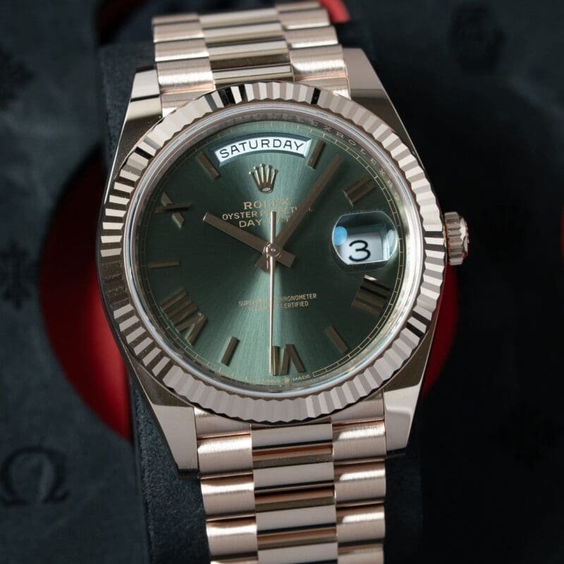 2025 Rolex Day-Date 40mm EveRose Gold Olive Dial Ref.228235