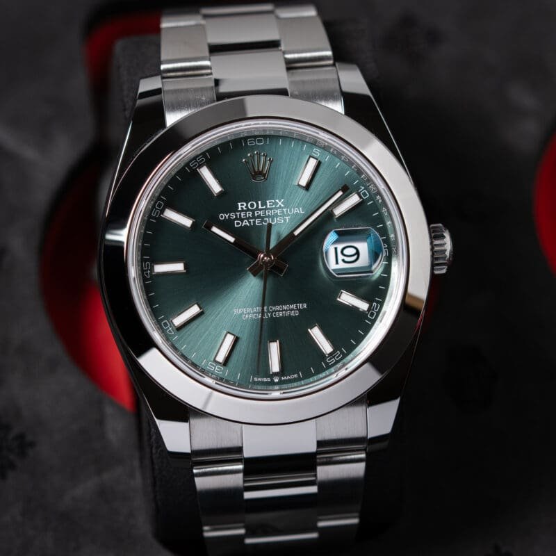Rolex Datejust 41mm Green Dial Oyster Bracelet Reference 126300