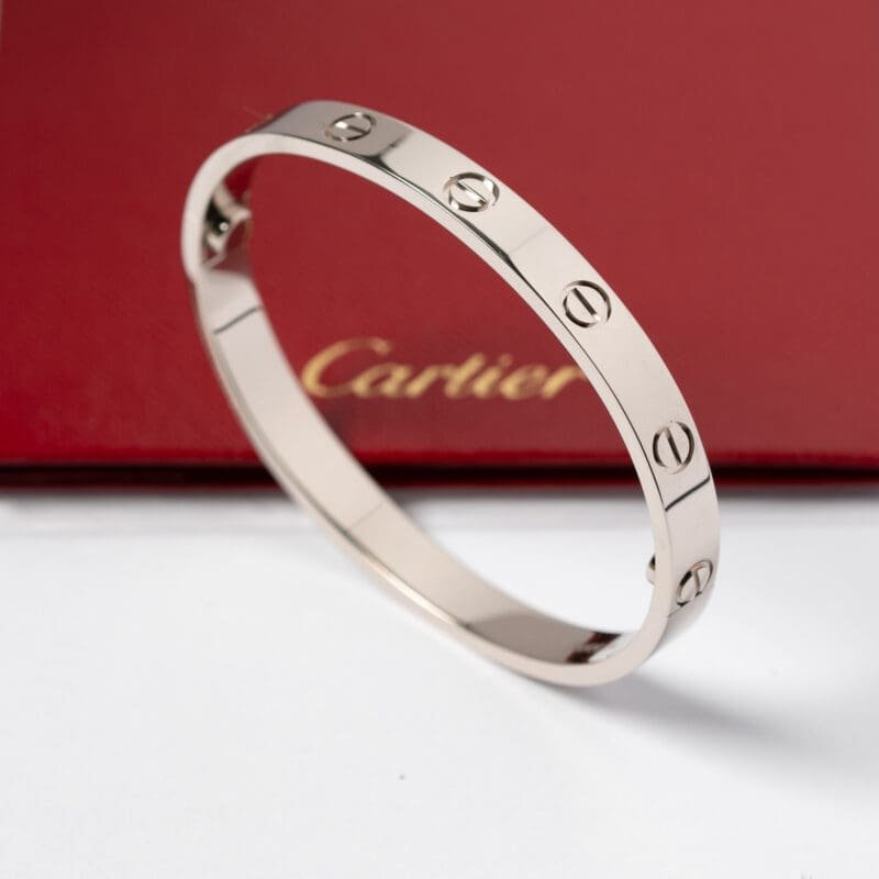 2024 Cartier Love Bracelet White Gold Classic Model Size 16cm