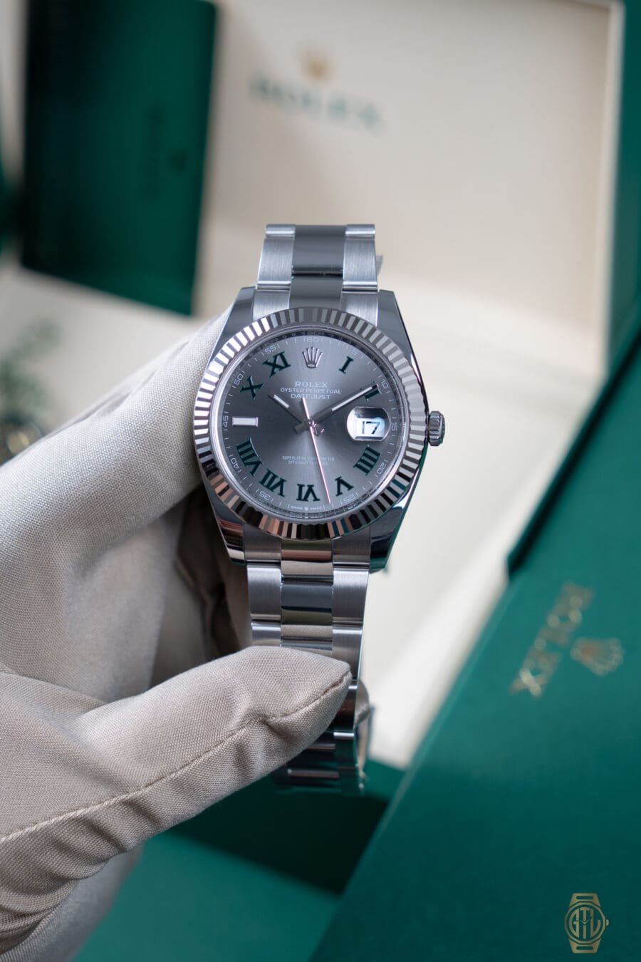 2026 Rolex Datejust 41mm Wimbledon Dial Fluted Bezel Oyster Bracelet Reference 126634, photo 7 of 8